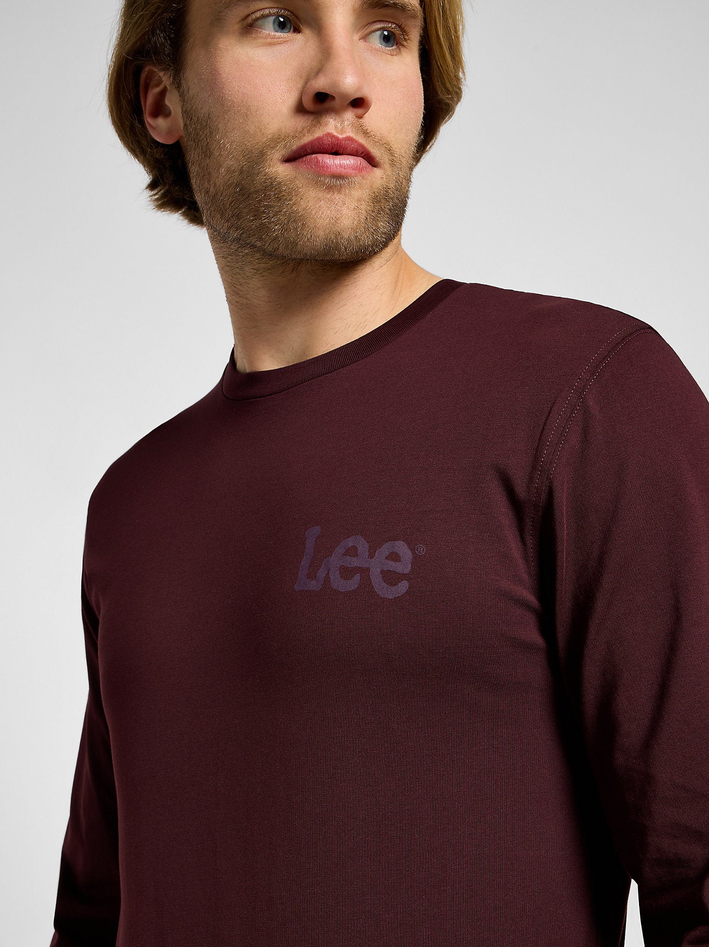 Męska Koszulka Longsleeve Lee Ls Med Wobbly Velvet Beet 112355593