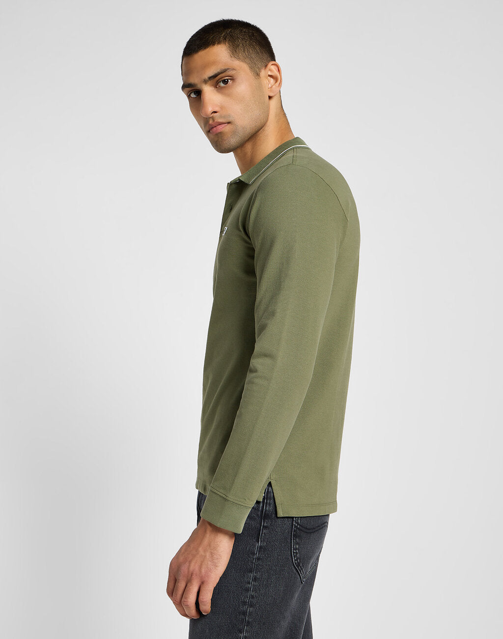 Męska Koszulka Lee LS Pique Polo Mercantile Green 112355667 L61V008526