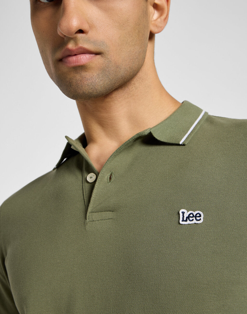Męska Koszulka Lee LS Pique Polo Mercantile Green 112355667 L61V008526