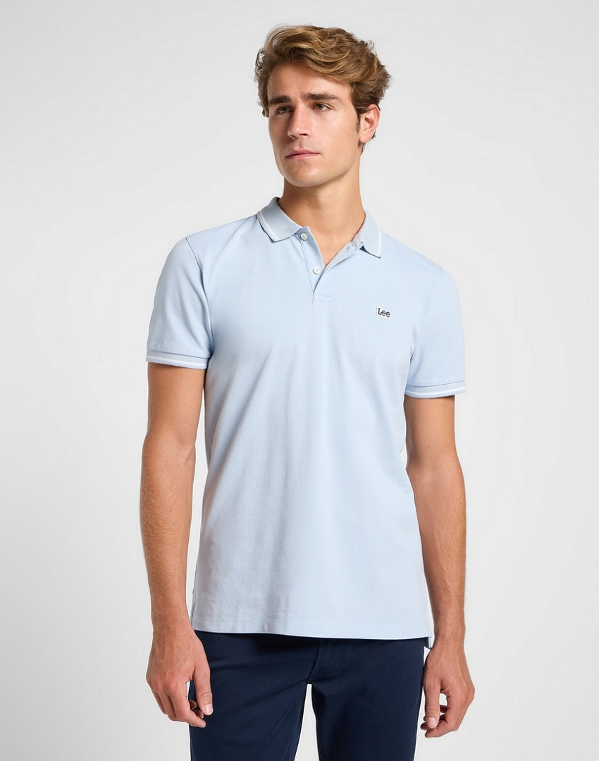Męska Koszulka Polo Lee Pique Polo Shy Blue 112363784