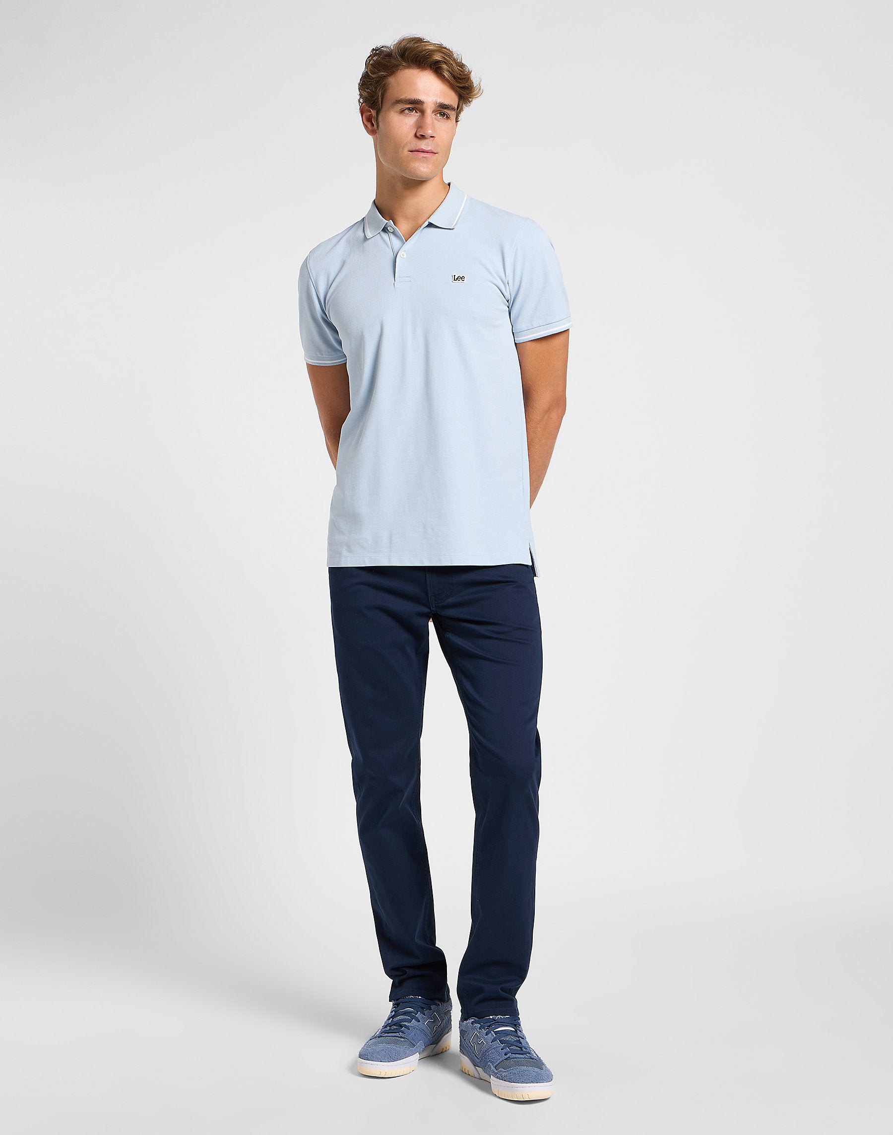 Męska Koszulka Polo Lee Pique Polo Shy Blue 112363784