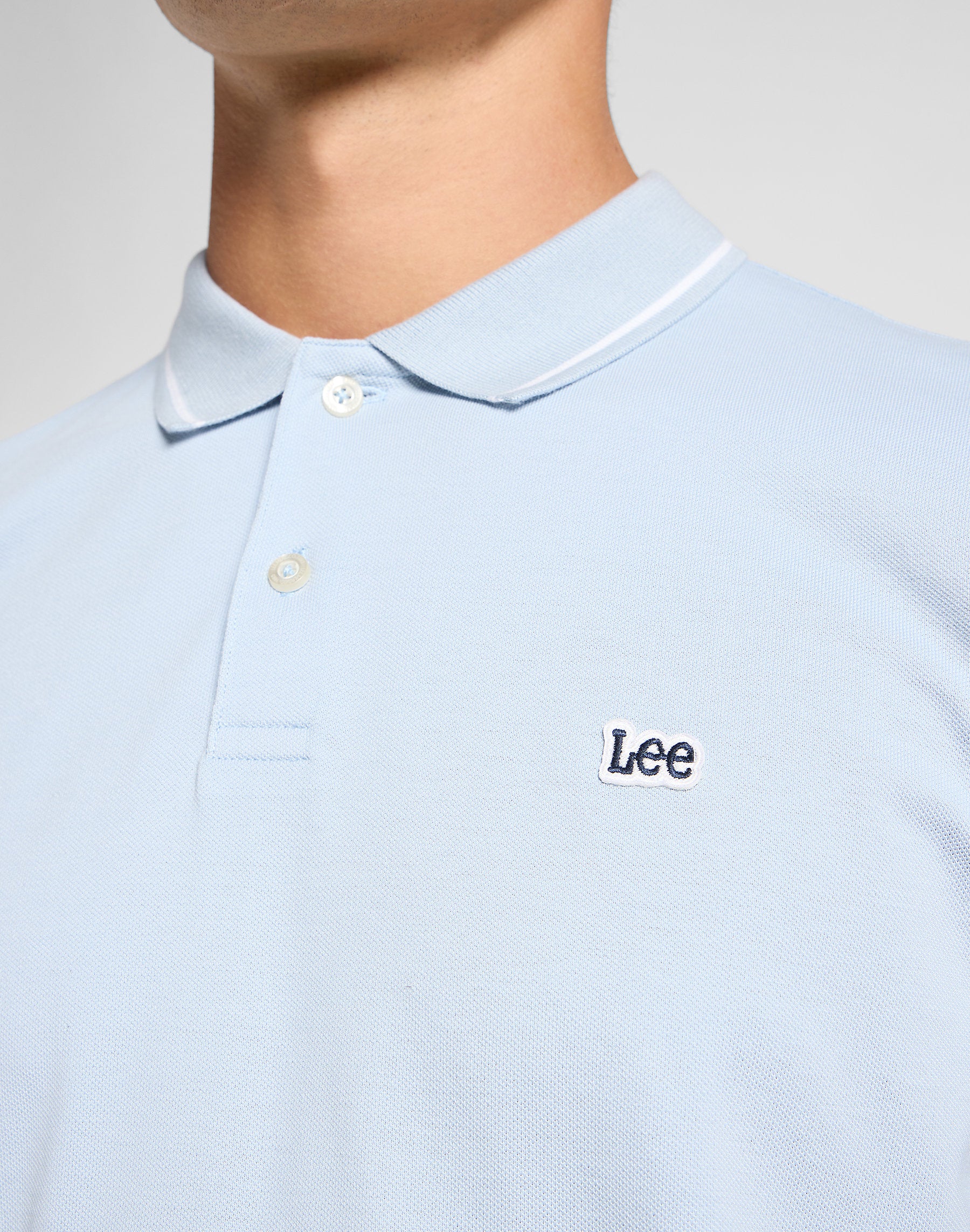 Męska Koszulka Polo Lee Pique Polo Shy Blue 112363784