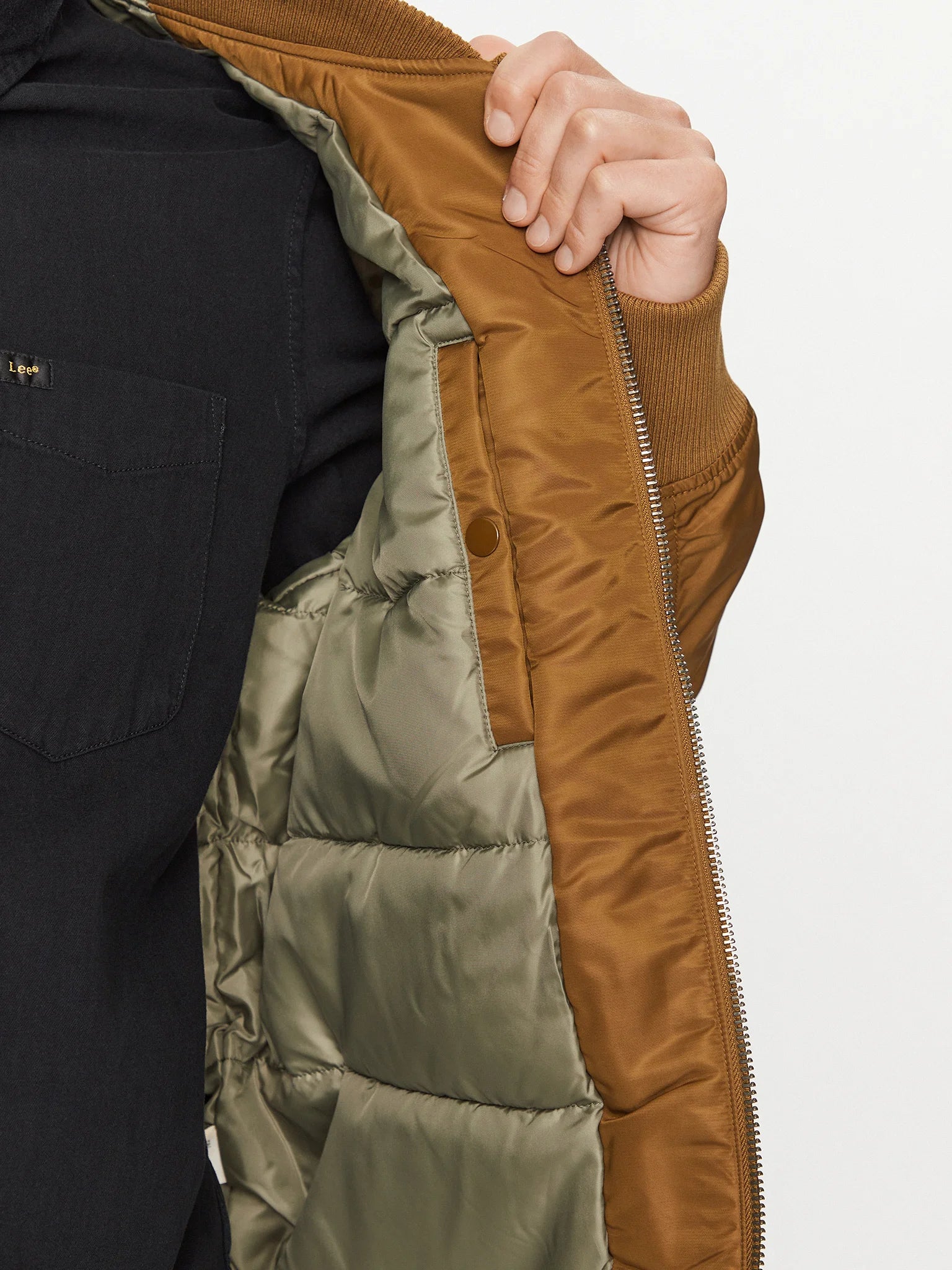 Lee Męska Kurtka Bomber Jacket Beige 112341653 L87G015048