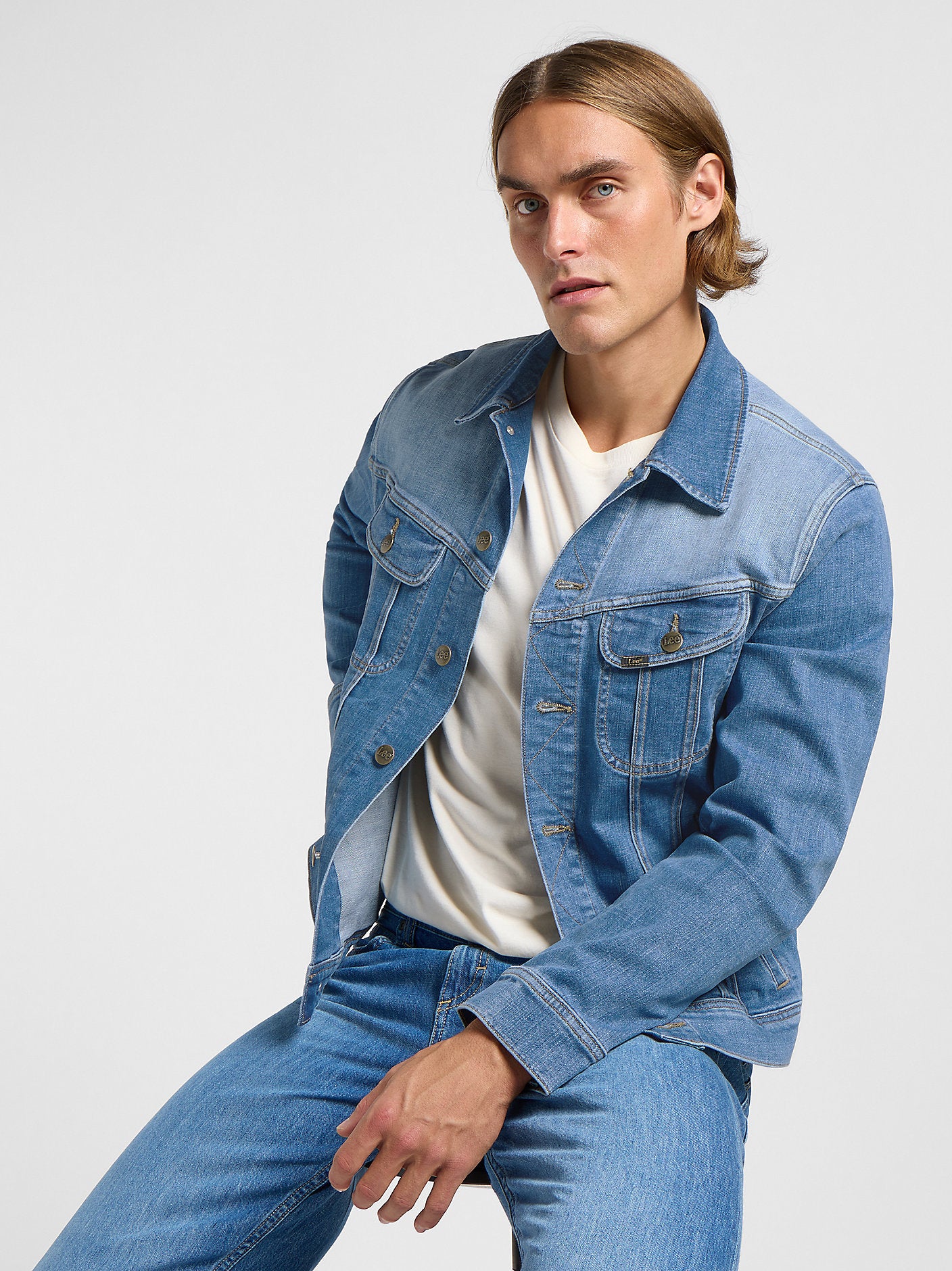 LEE MĘSKA KURTKA JEANSOWA LEE RIDER JACKET WORN INDIGO 112363866