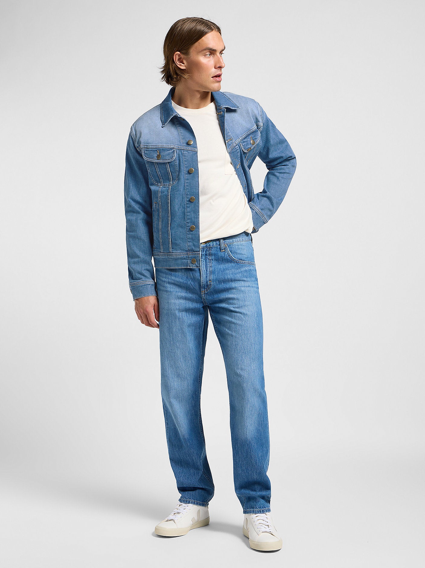 LEE MĘSKA KURTKA JEANSOWA LEE RIDER JACKET WORN INDIGO 112363866