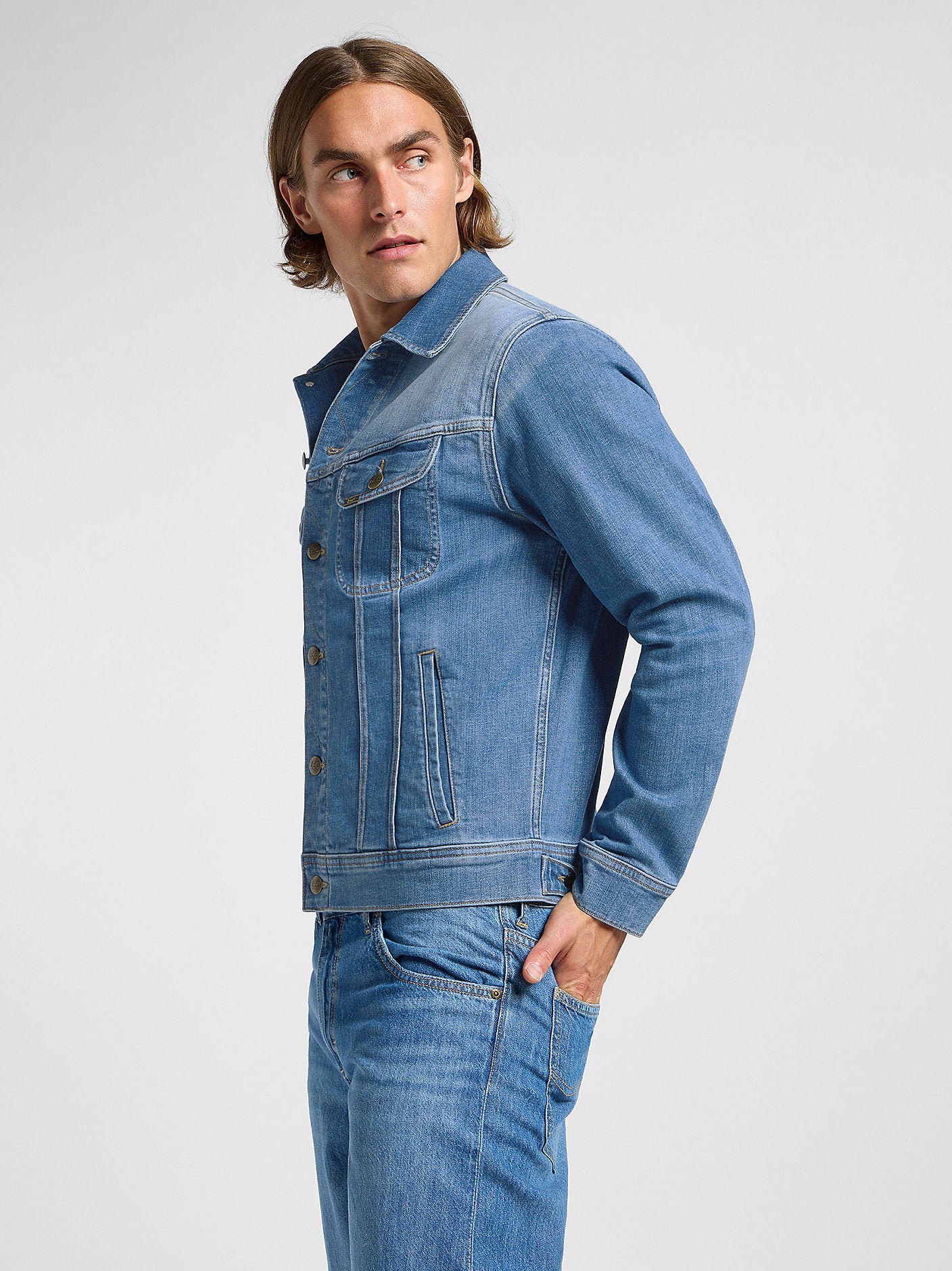 LEE MĘSKA KURTKA JEANSOWA LEE RIDER JACKET WORN INDIGO 112363866