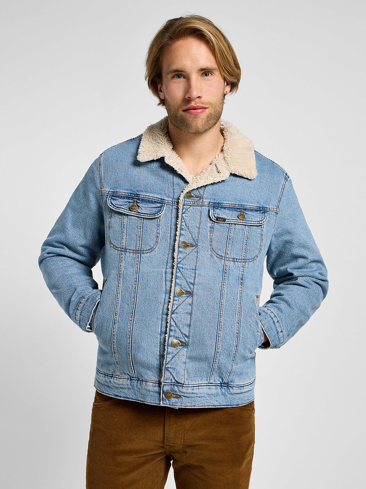 LEE MĘSKA KURTKA JEANSOWA LEE SHERPA JACKET FALLOUT 112355556