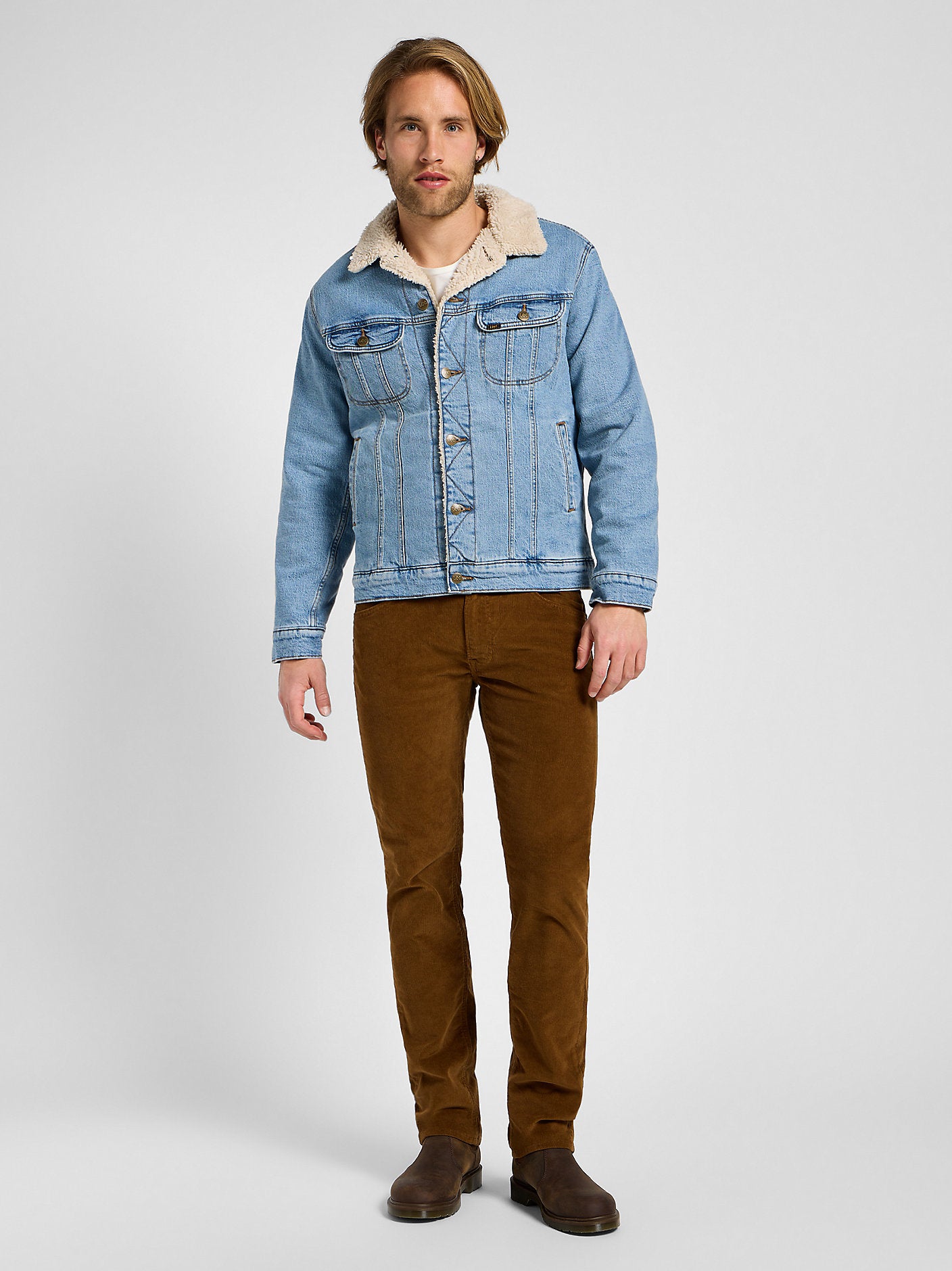 LEE MĘSKA KURTKA JEANSOWA LEE SHERPA JACKET FALLOUT 112355556