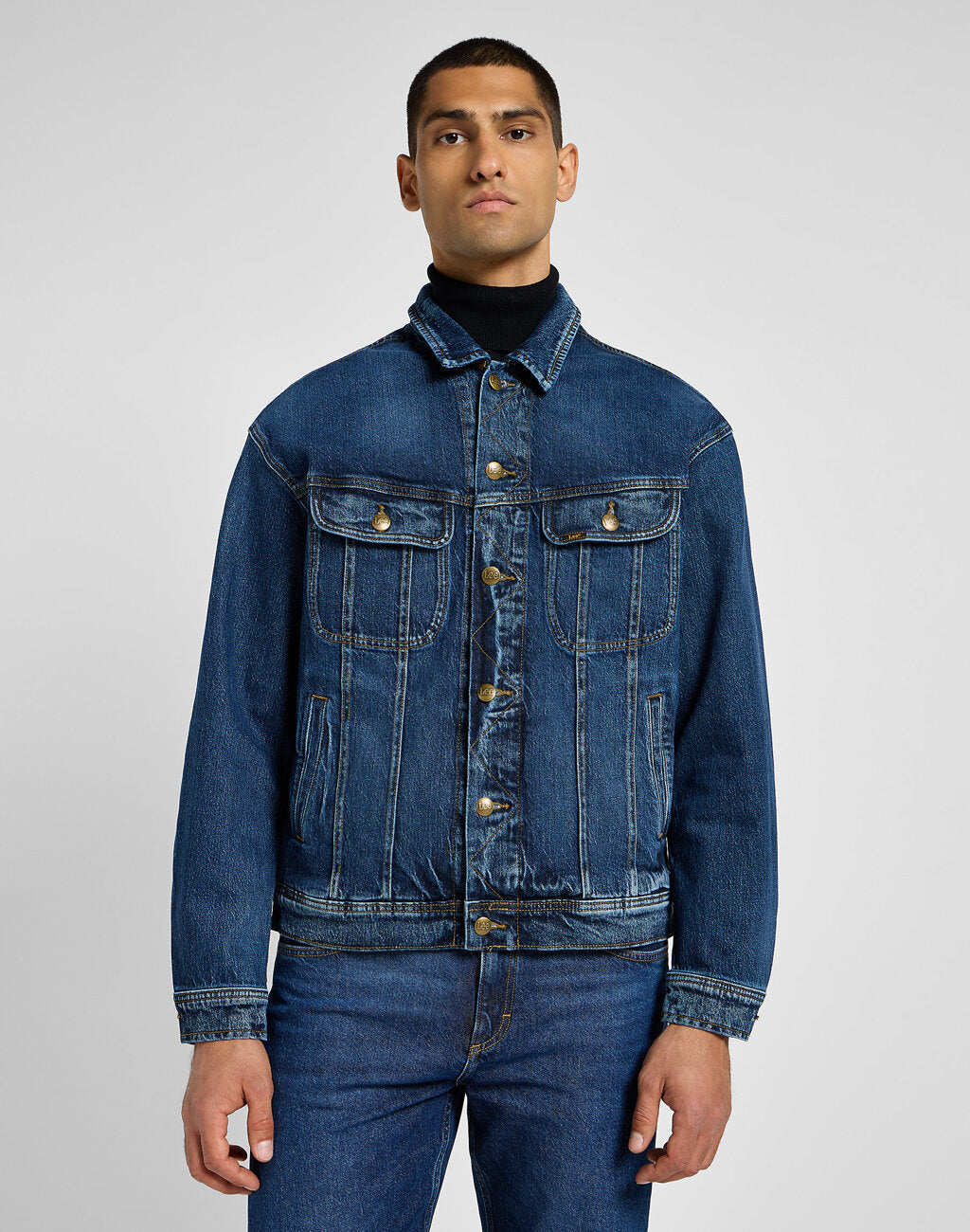 LEE MĘSKA KURTKA JENSOWA RELAXED RIDER JACKET ORCHID BLUE 112355580 L86Y008599