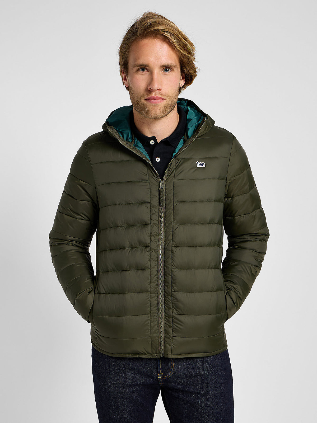 LEE MĘSKA KURTKA PUCHOWA LEE LIGHT PUFFER JKT OLIVE NIGHT 112355677