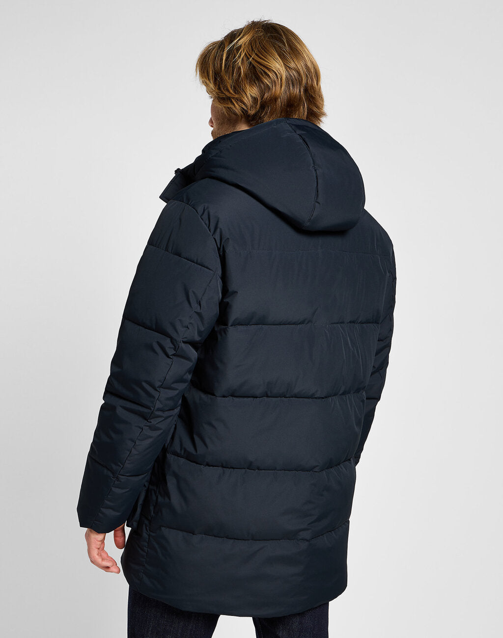 Męska Kurtka Zimowa Lee Long Puffer Jacket Black  112355680 LD48011656