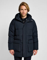 Męska Kurtka Zimowa Lee Long Puffer Jacket Black  112355680 LD48011656