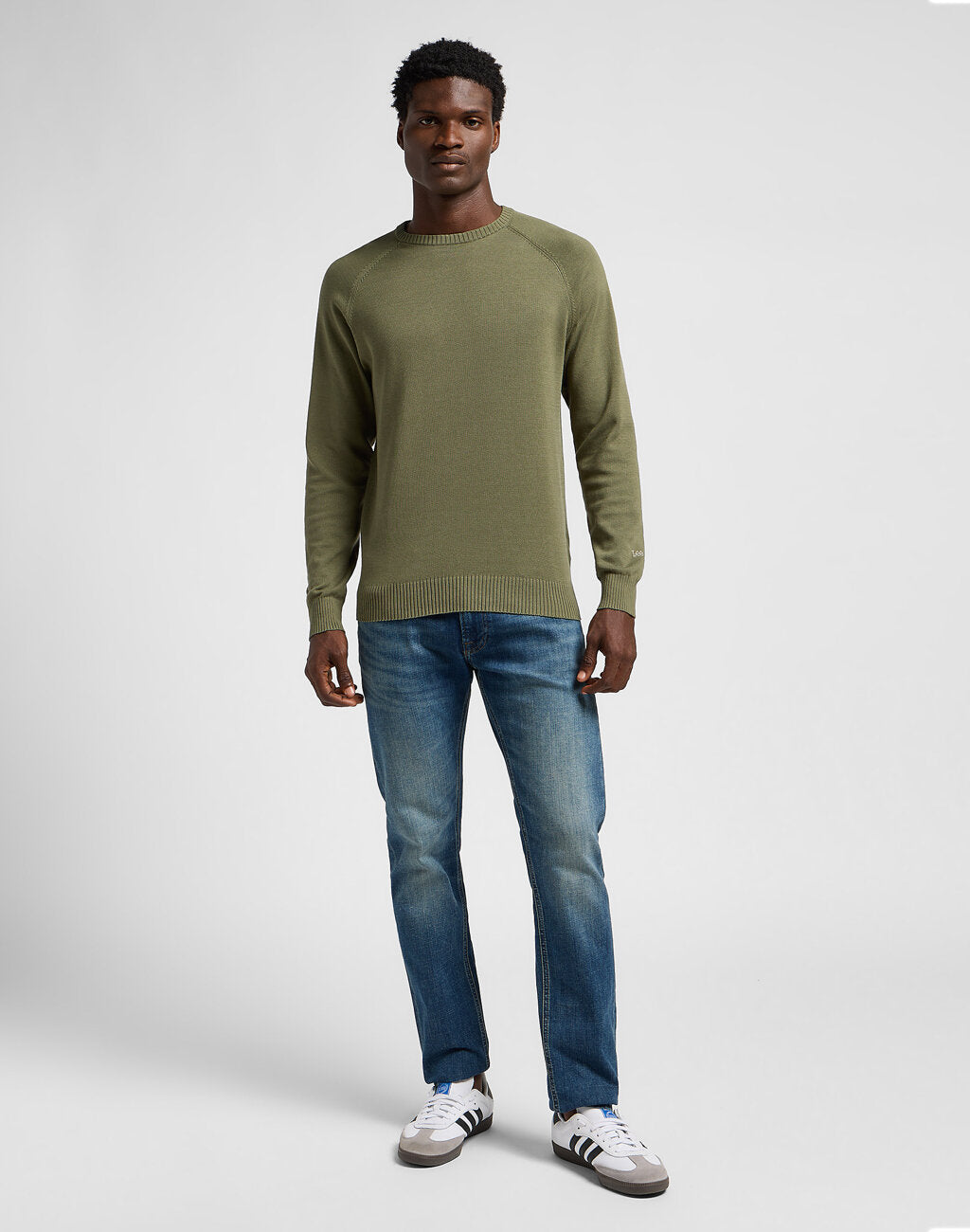 LEE MĘSKI SWETER CLEAN RAGLAN SWEATER MERCANTILE GREEN 112355673 LD46008526