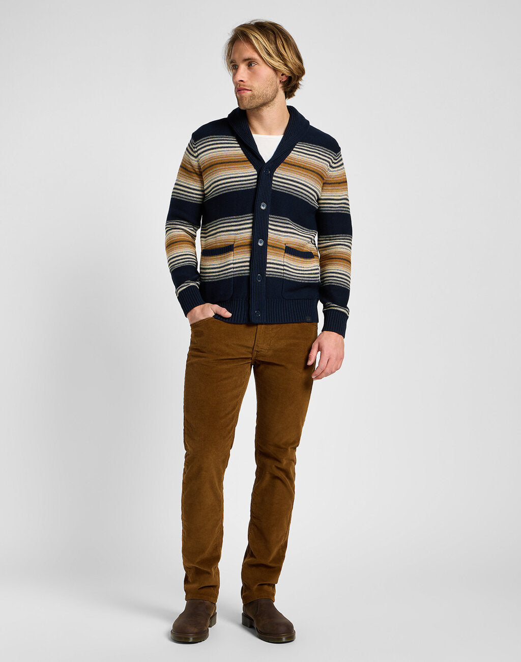 LEE MĘSKI SWETER FRONTIER CARDIGAN NAVY 112357966 LD47013678