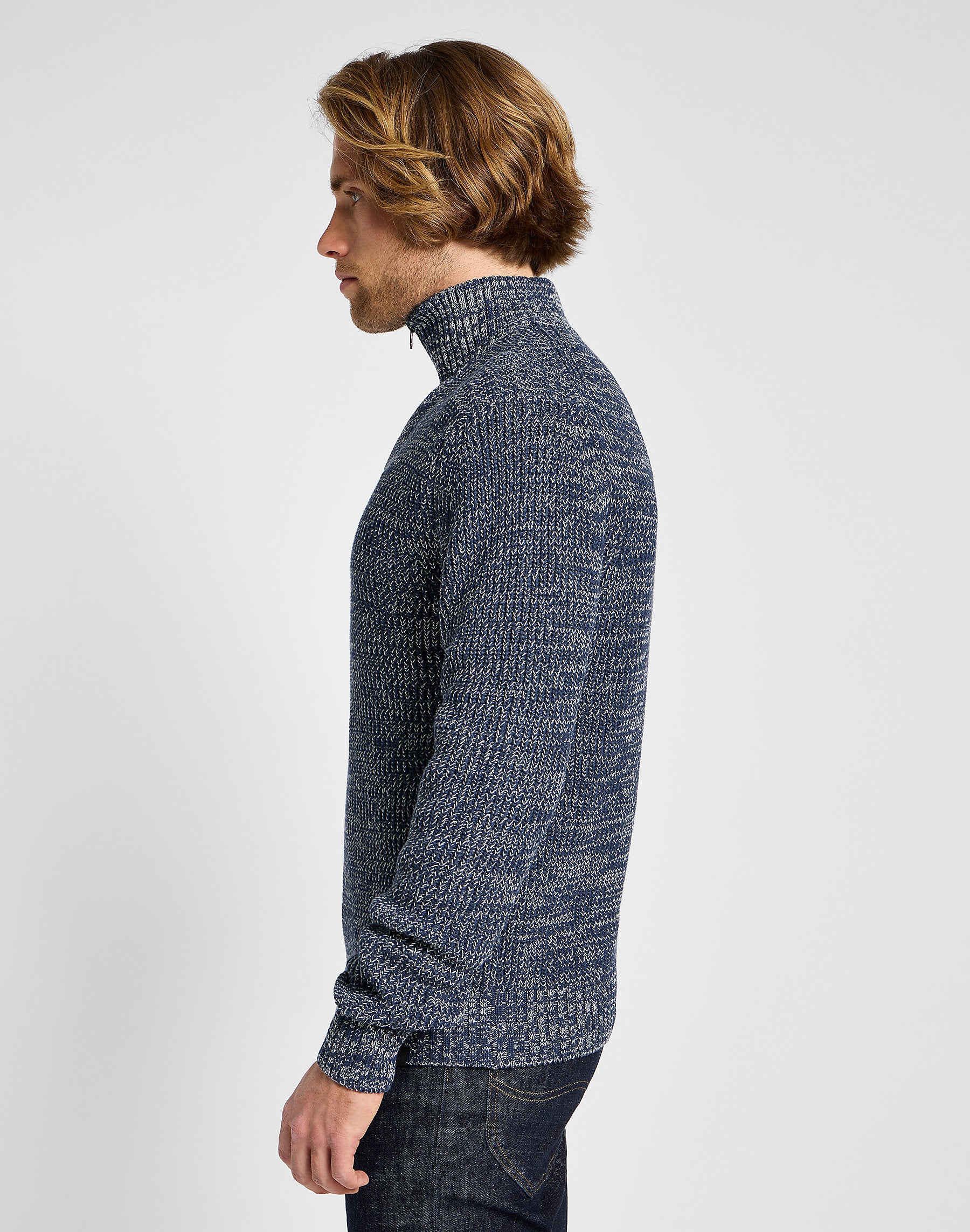 LEE MĘSKI SWETER LEE HALF ZIP KNIT MOOD INDIGO 112355674