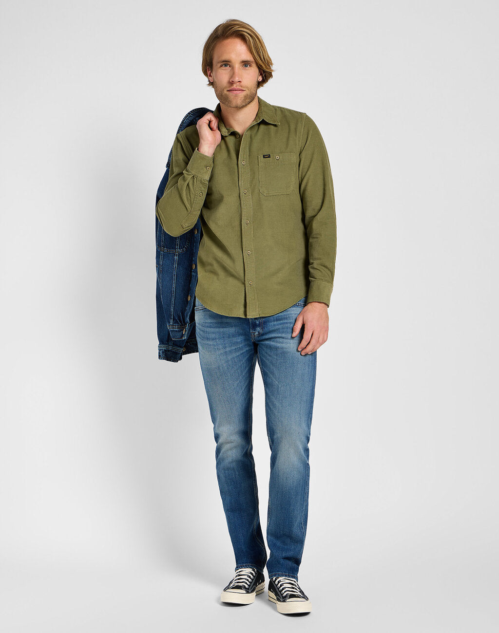 Męskie Spodnie Jeansowe Lee Daren Zip Fly Rising Tide  112355866 L707008606