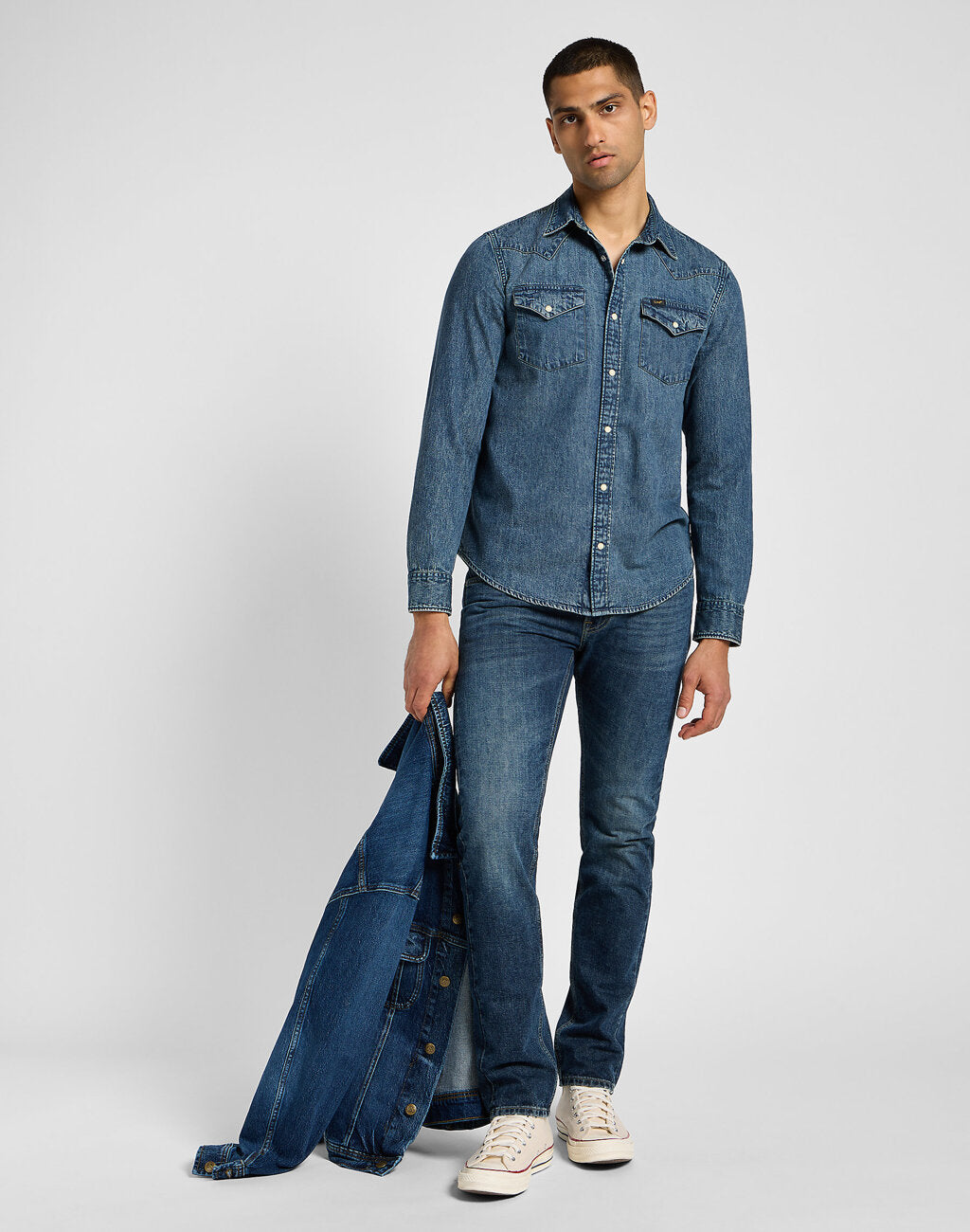 Męskie Spodnie Jeansowe Lee Daren Zip Fly Voyage  112355906 L707008613