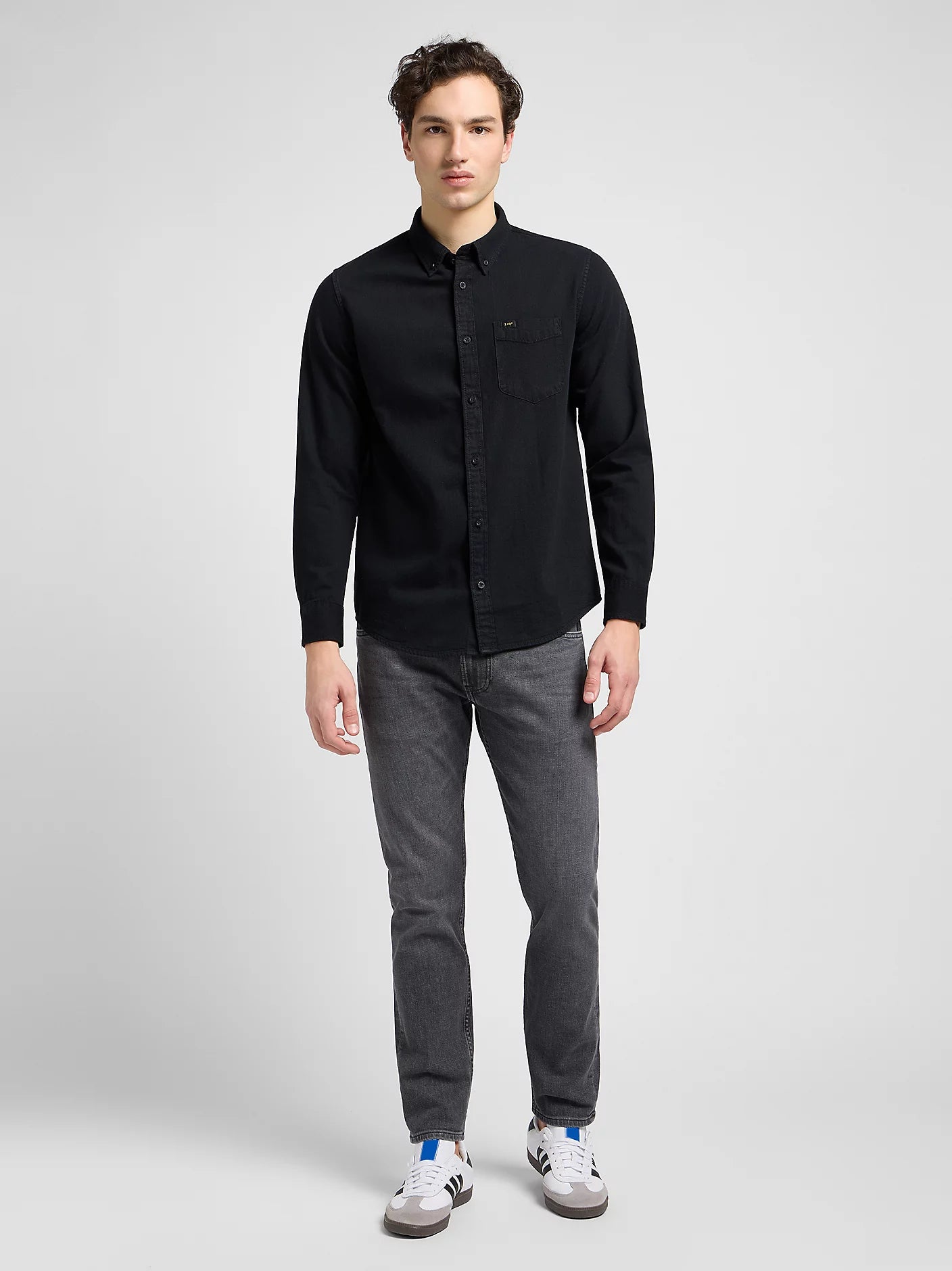 Męskie Spodnie Jeansowe Lee Rider Worn in Shadow 112328478