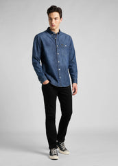 Męskie Spodnie Jeansowe Lee Rider Clean Black 112140635
