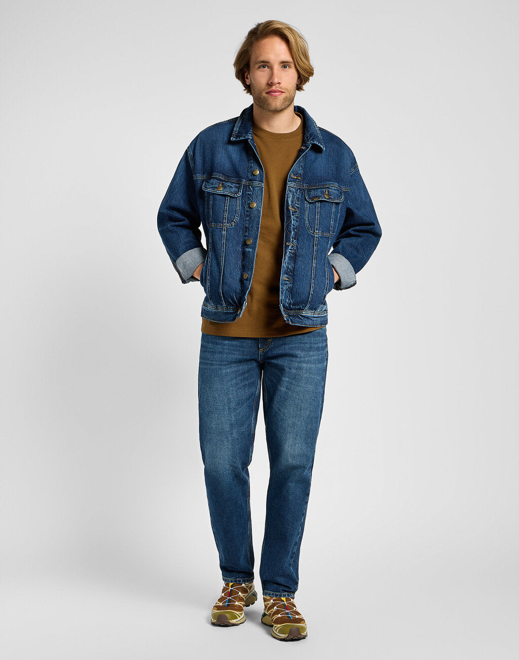 Męskie Spodnie Jeansowe Lee Oscar Eclipse Blue  112355855 L76F016432