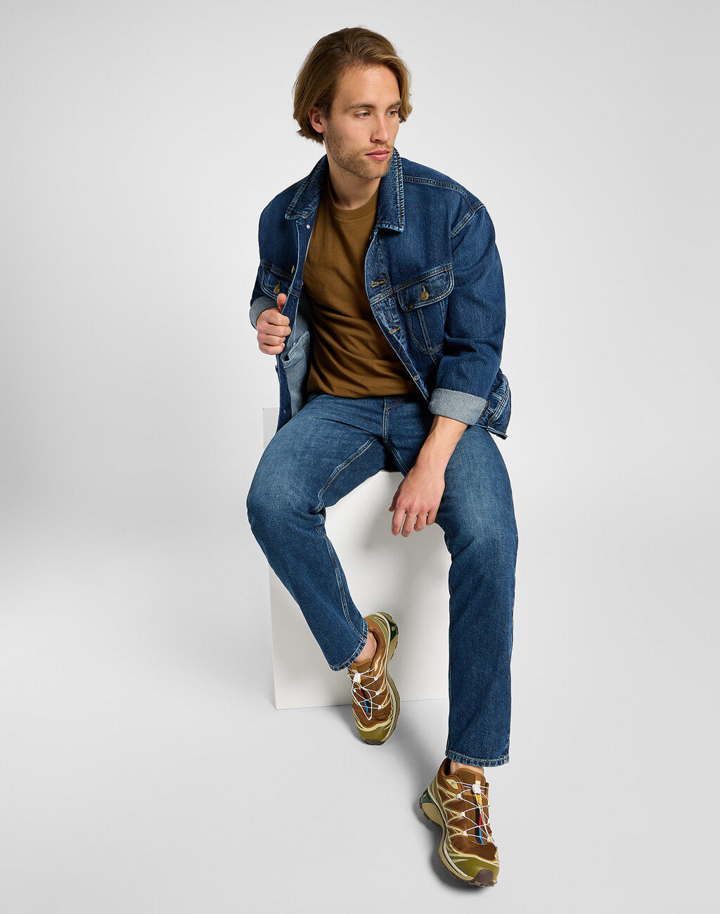 Męskie Spodnie Jeansowe Lee Oscar Eclipse Blue  112355855 L76F016432