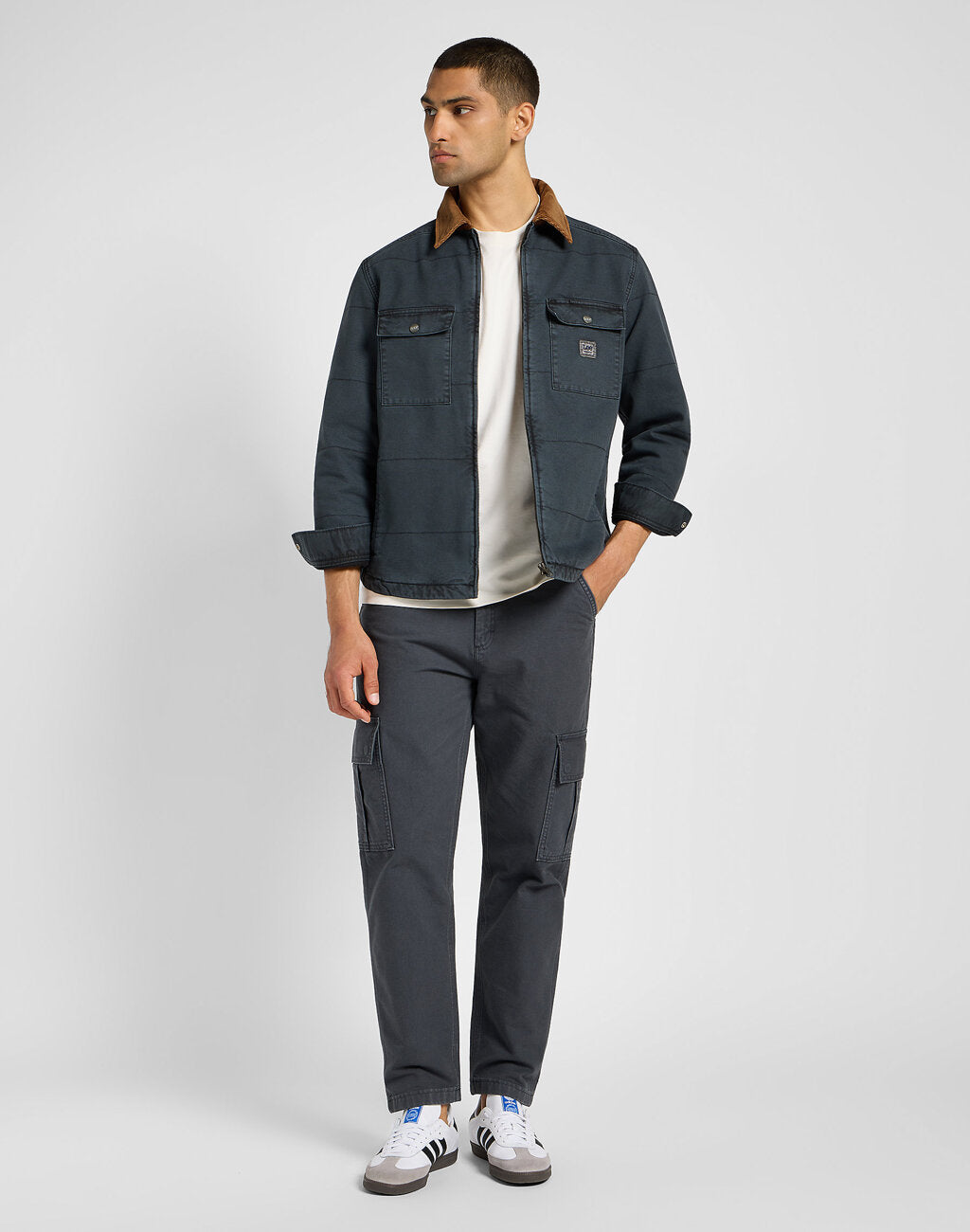 Męskie Spodnie Materiałowe Lee Cargo Pant Dark Muted Gray 112355783 L72K008531