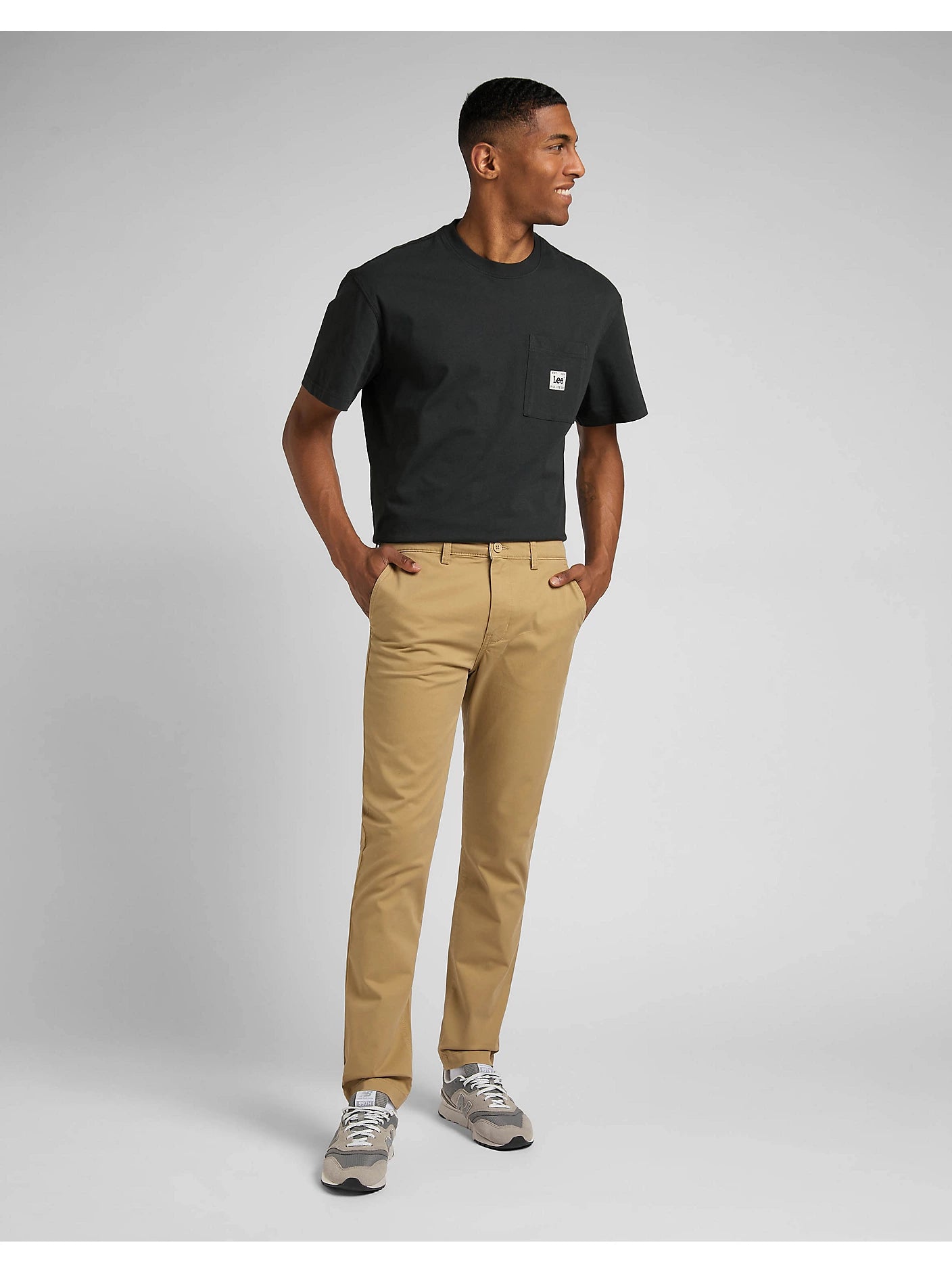 Męskie Spodnie Materiałowe Lee Slim Chino Clay L71LTY60 112324935