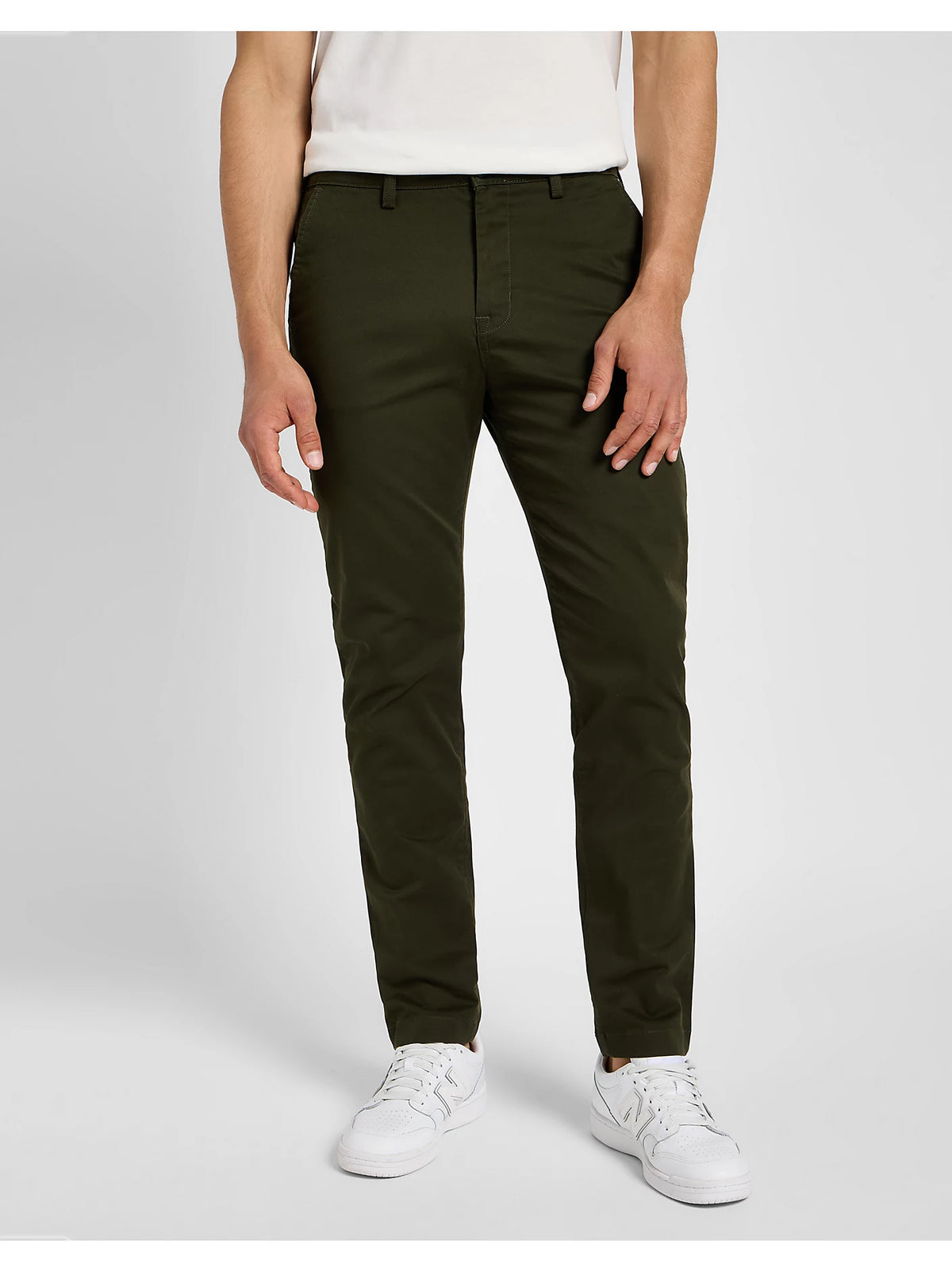 Męskie Spodnie Materiałowe Lee Slim Chino Olive Night 112355772 L71L016192