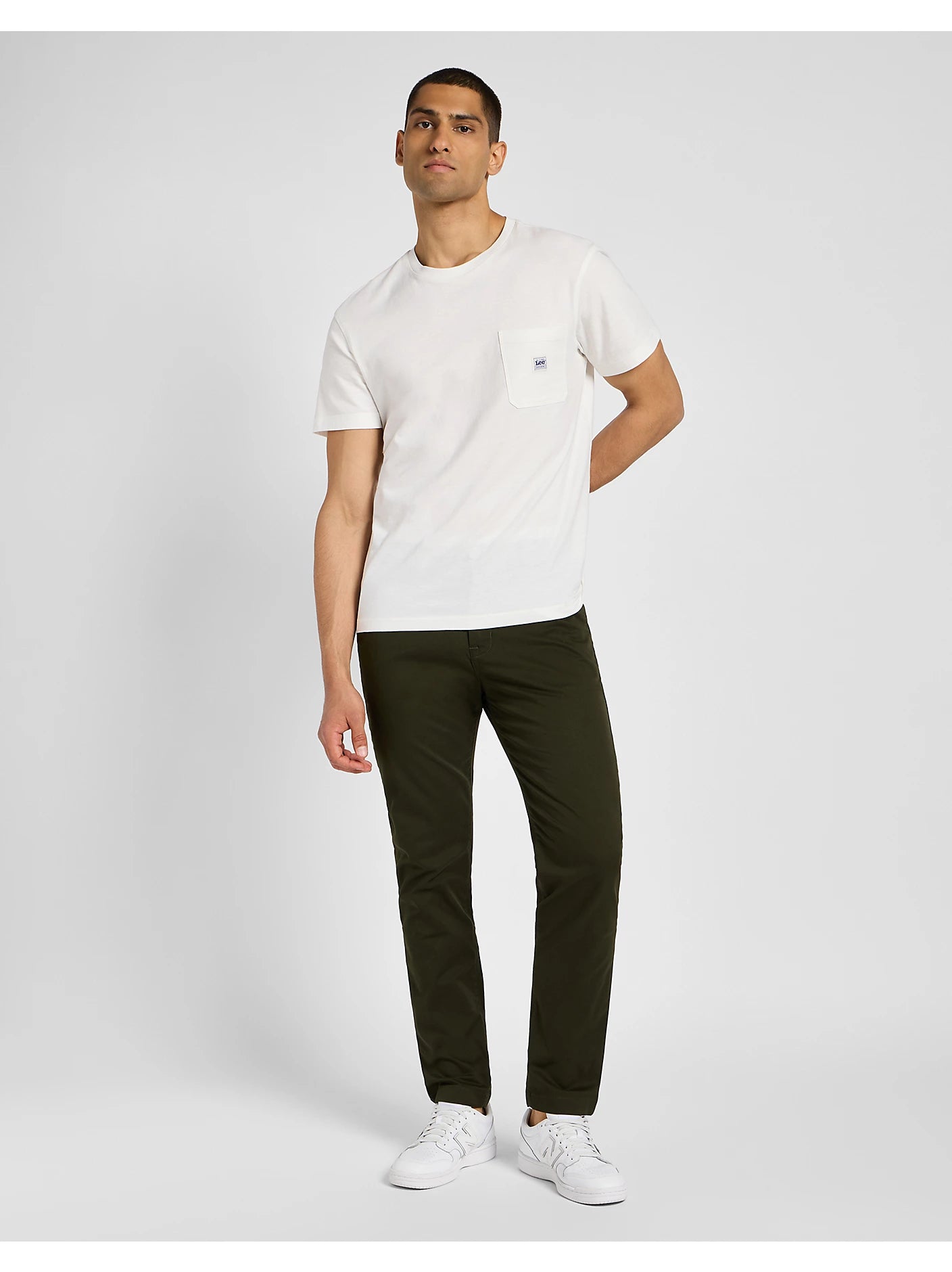 Męskie Spodnie Materiałowe Lee Slim Chino Olive Night 112355772 L71L016192