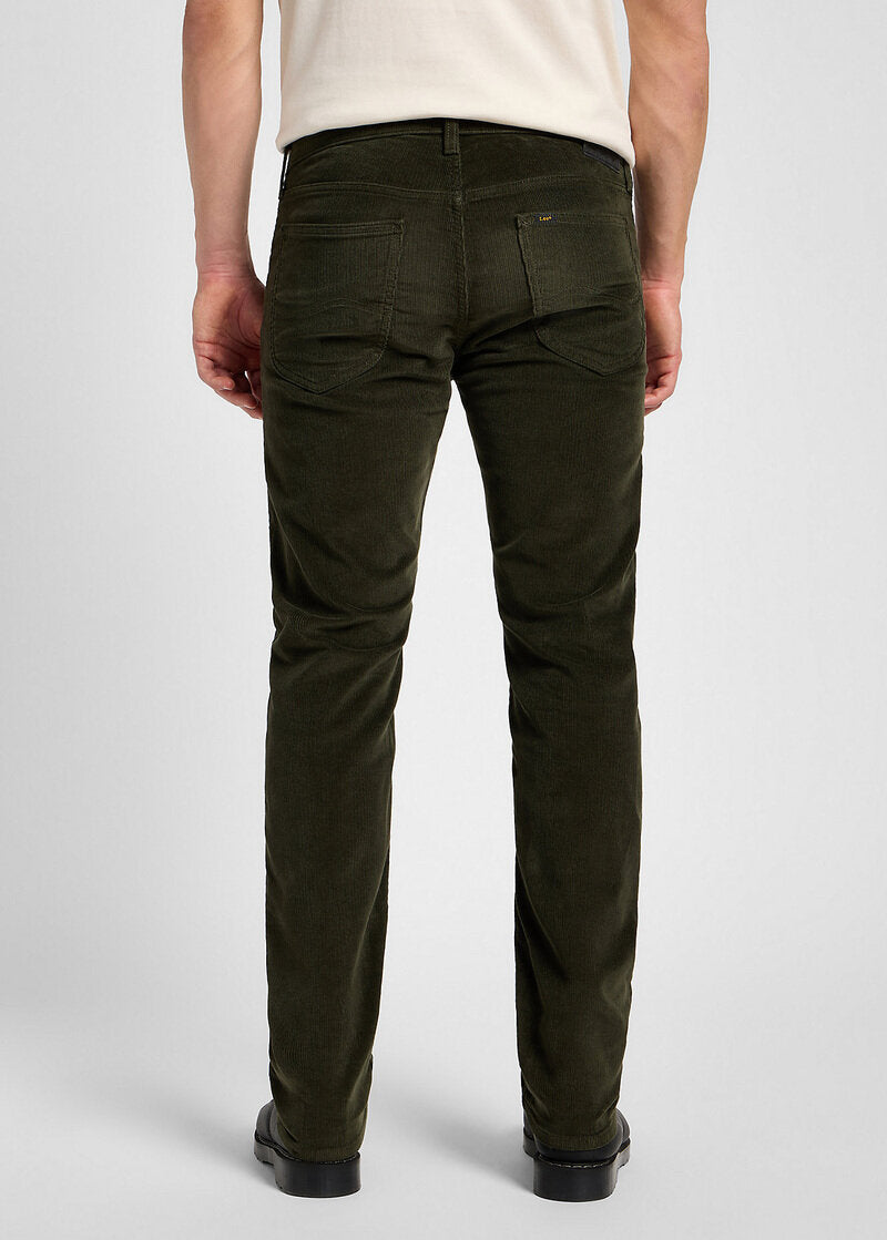 LEE MĘSKIE SPODNIE SZTRUKSOWE SZTRUKS DAREN ZIP FLY OLIVE NIGHT 112355816 L707016192