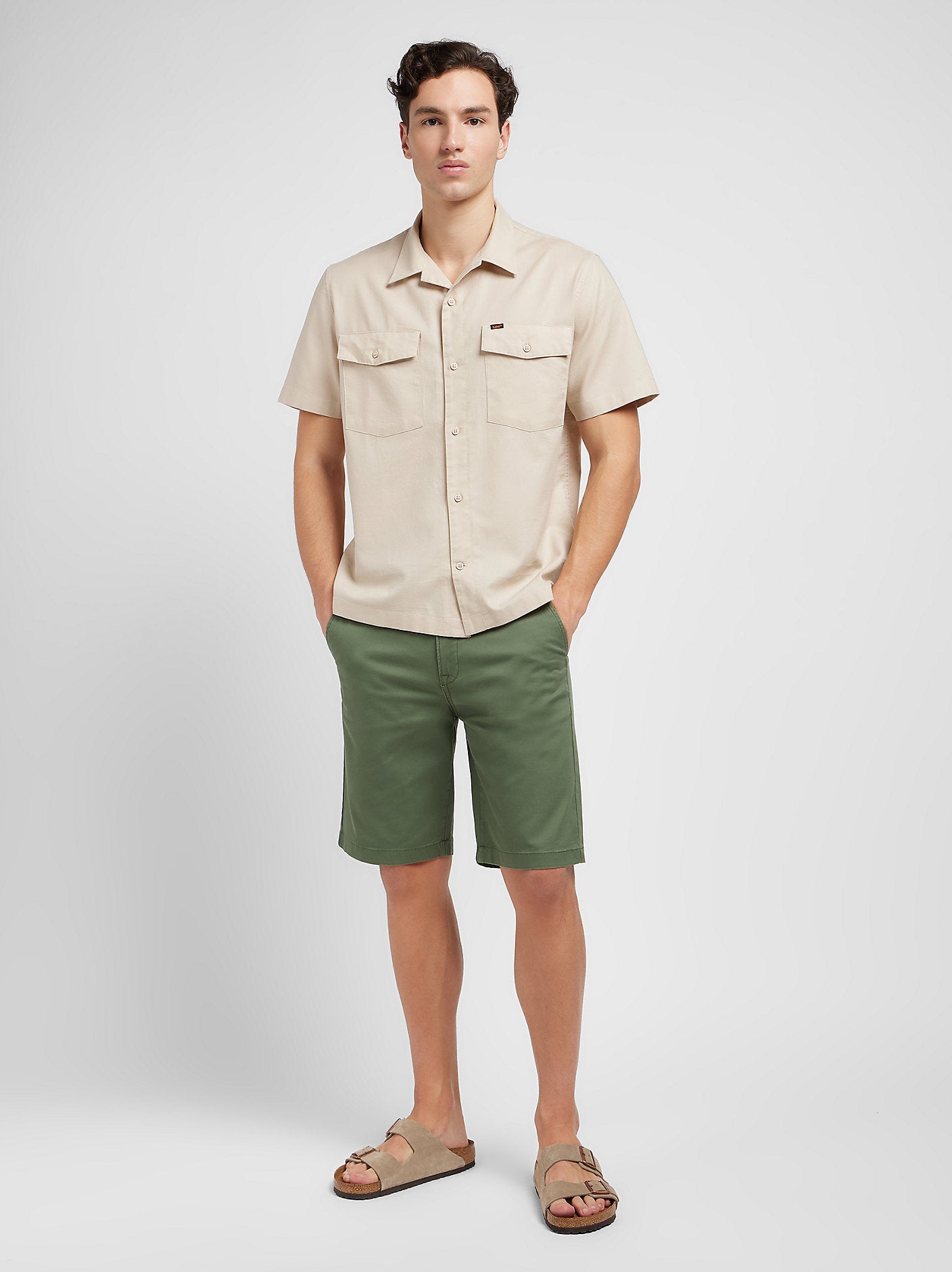 Męskie Szorty Materiałowe Lee Regular Chino Short Olive Grove 112351272