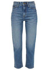 LEE MOM STRAIGHT DAMSKIE SPODNIE JEANSOWE JEANSY BLUE AUTHENTIC L32IRDUB 112107619