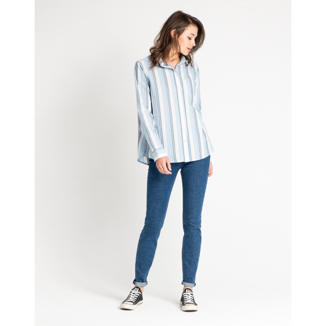 LEE ONE POCKET SHIRT DAMSKA KOSZULA PASKI SKY BLUE L46KUGLM 112110943