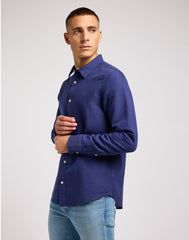 Lee Patch Shirt Męska Koszula Elegancka Medieval Blue 112349964 LL37012041