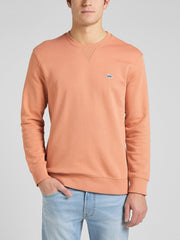 LEE PLAIN CREW SWS MĘSKA BLUZA LOGO RUST L81ISPUK 112145597