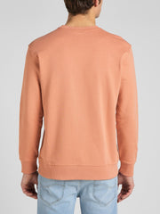 LEE PLAIN CREW SWS MĘSKA BLUZA LOGO RUST L81ISPUK 112145597