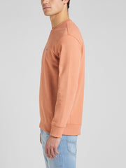 LEE PLAIN CREW SWS MĘSKA BLUZA LOGO RUST L81ISPUK 112145597