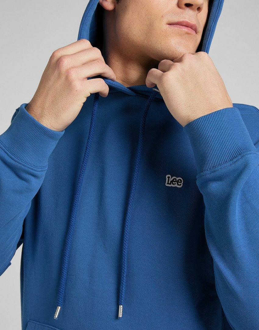 LEE PLAIN HOODIE MĘSKA BLUZA Z KAPTUREM BLUE UNION L80YSPUF 112145595
