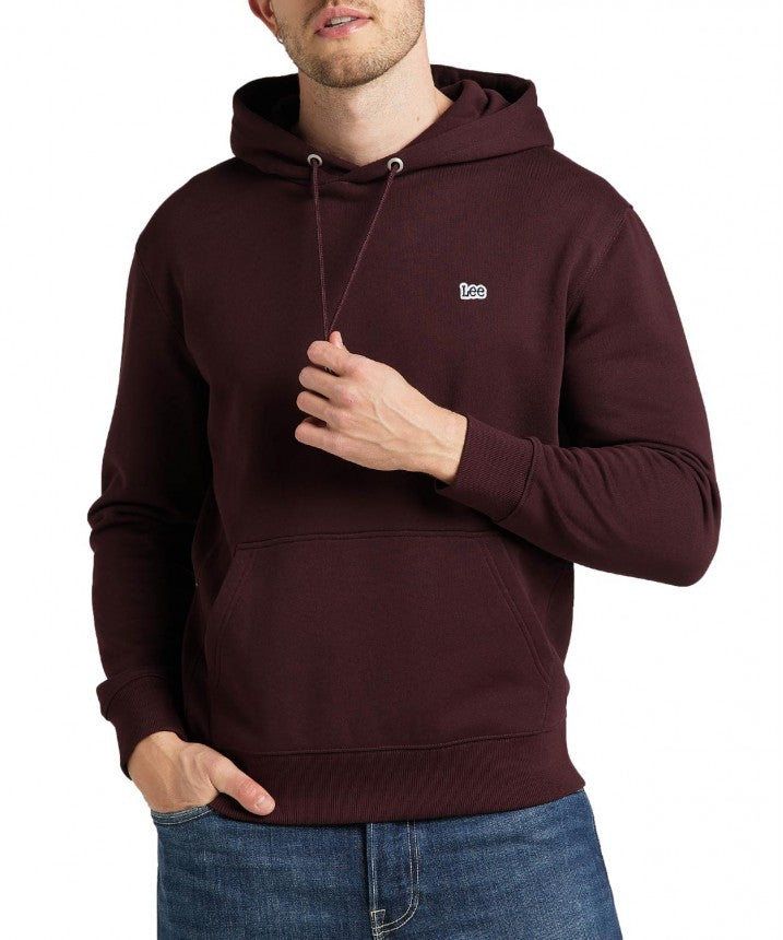 LEE PLAIN HOODIE MĘSKA BLUZA Z KAPTUREM LOGO VELVET BEET L80YRY74 112321575