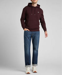 LEE PLAIN HOODIE MĘSKA BLUZA Z KAPTUREM LOGO VELVET BEET L80YRY74 112321575