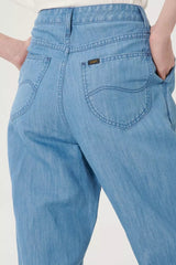 LEE PLEATED STELLA TAPER DAMSKIE SPODNIE JEANSOWE JEANSY LIGHT LINNEN L30VNBYK 112106839