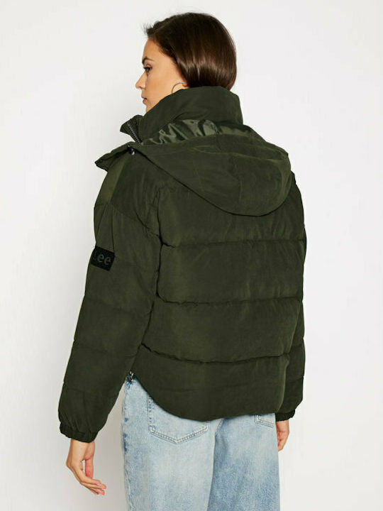 LEE PUFFER JACKET DAMSKA KURTKA ZIMOWA SERPICO GREEN L56VMMOJ 112113117