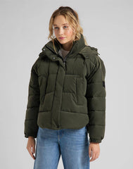 LEE PUFFER JACKET DAMSKA KURTKA ZIMOWA SERPICO GREEN L56VMMOJ 112113117