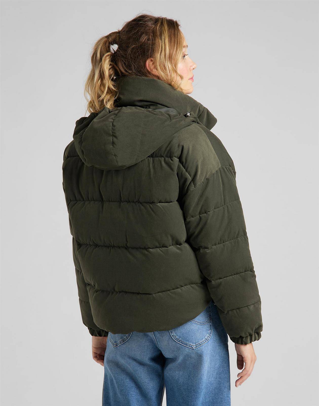 LEE PUFFER JACKET DAMSKA KURTKA ZIMOWA SERPICO GREEN L56VMMOJ 112113117