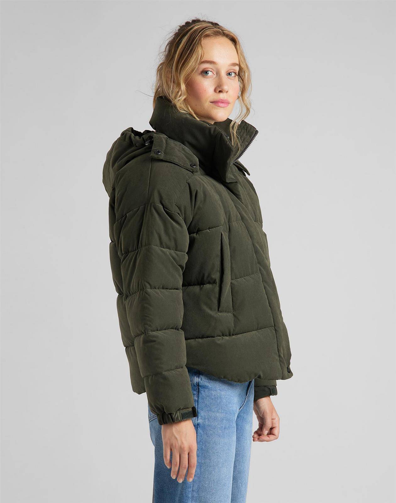 LEE PUFFER JACKET DAMSKA KURTKA ZIMOWA SERPICO GREEN L56VMMOJ 112113117