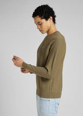 LEE RAGLAN CREW KNIT MĘSKI SWETER BRINDLE GREEN L83PKHUA 112145614