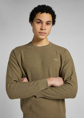 LEE RAGLAN CREW KNIT MĘSKI SWETER BRINDLE GREEN L83PKHUA 112145614