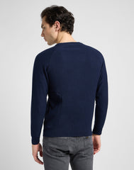 Lee Raglan Crew Knit Męski Sweter Sky Blue L83PKHHY 112321587