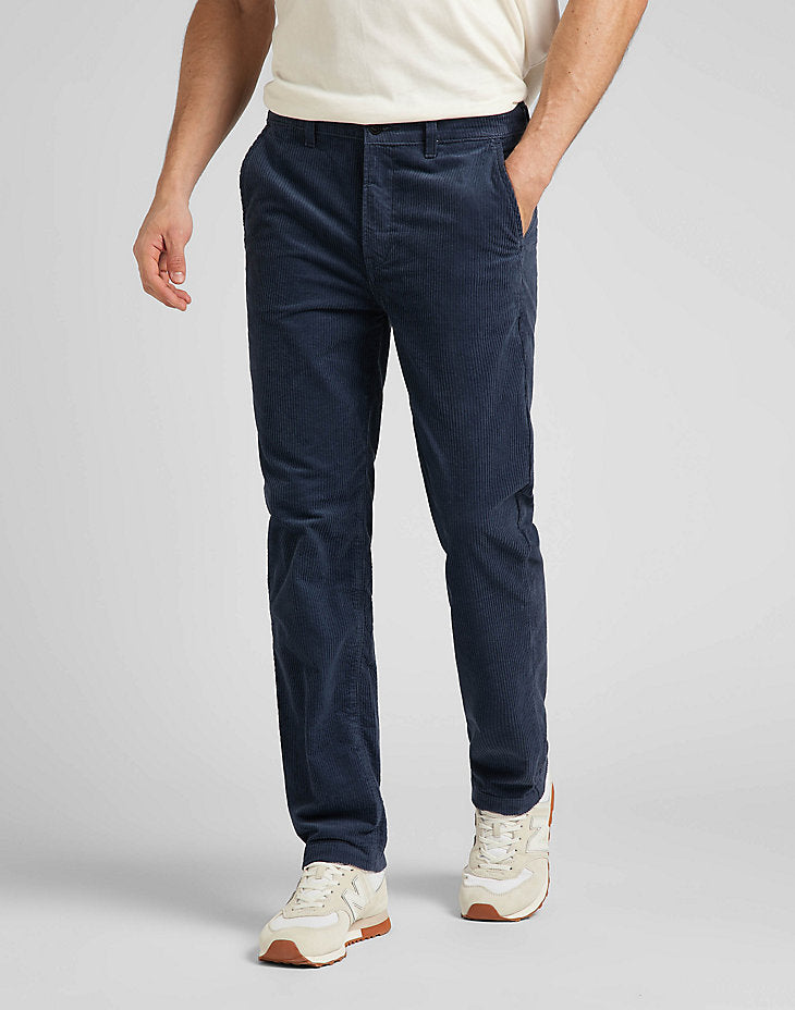 LEE REGULAR CHINO MĘSKIE SPODNIE SZTRUKSOWE SZTRUKS MOOD INDIGO L71FQE50 112321615