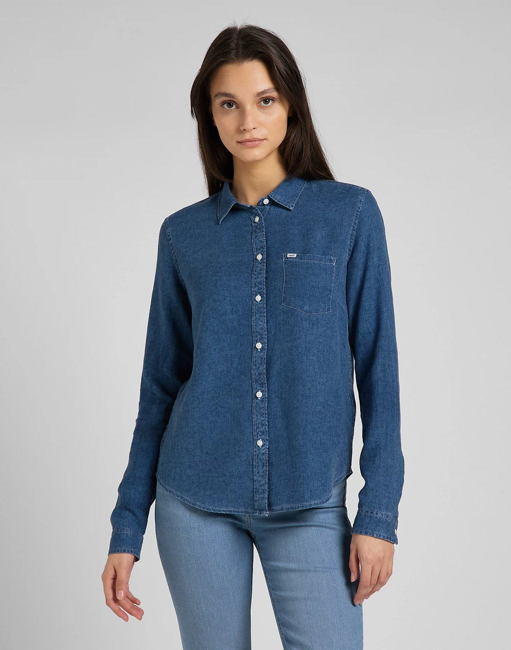 LEE REGULAR SHIRT DAMSKA KOSZULA JEANSOWA DŁUGI RĘKAW ARCTIC ICE L46AUGUW 112145212